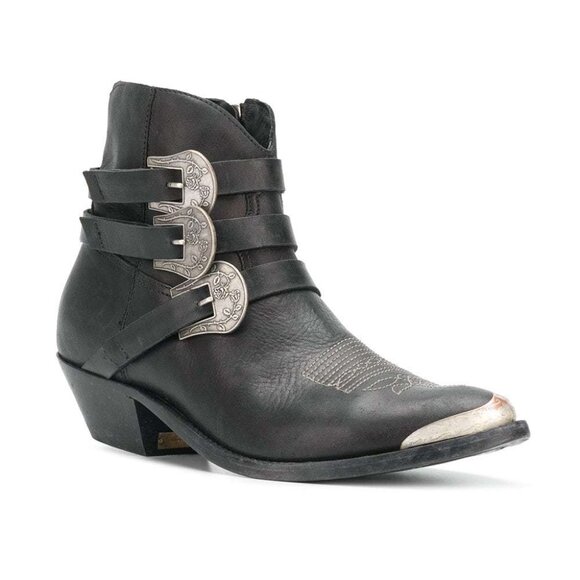 NWT Golden Goose Deluxe Young Western Boots with Rose Buckles size 6 - Picture 1 of 16